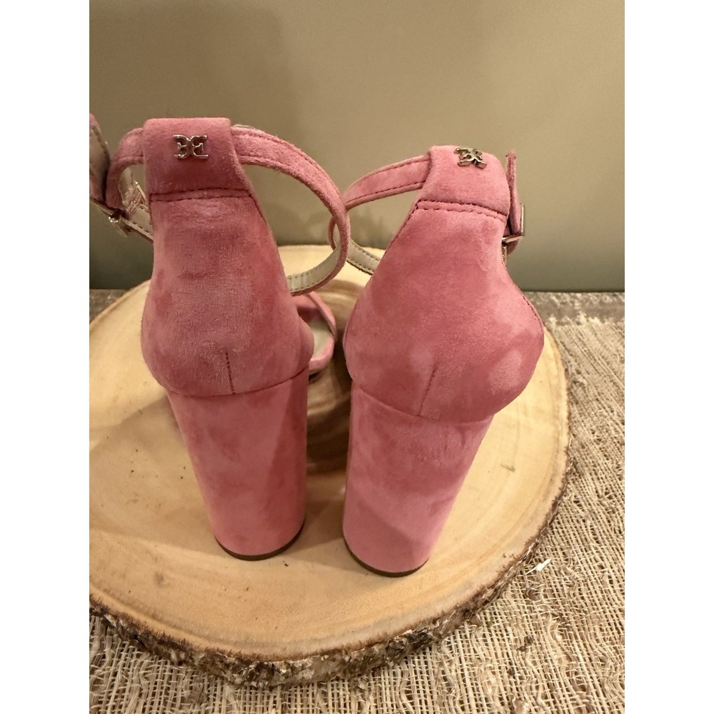 Sam Edelman Womens Yaro Ankle Strap Pink Rose Suede Block Heel‎ Sandal Sz-9 - Picture 8 of 11